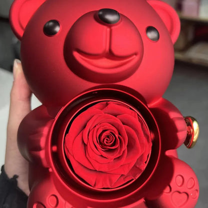 Amor Eternal Rose Bear w Necklace